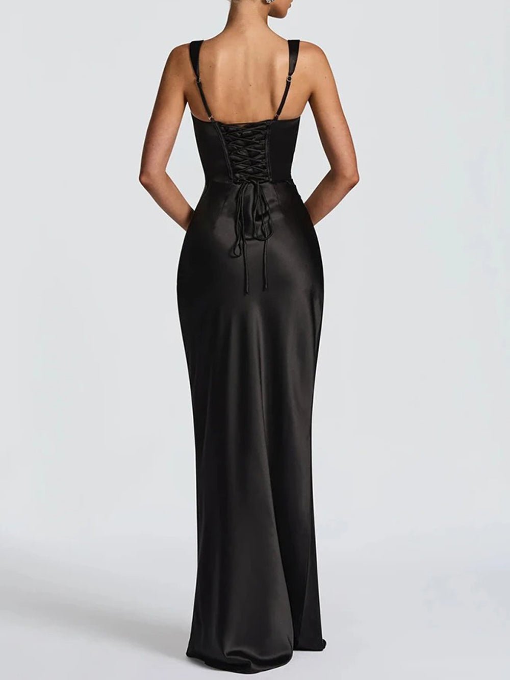 Elena Ruched Square - Neck Maxi Dress - Fashion Pov