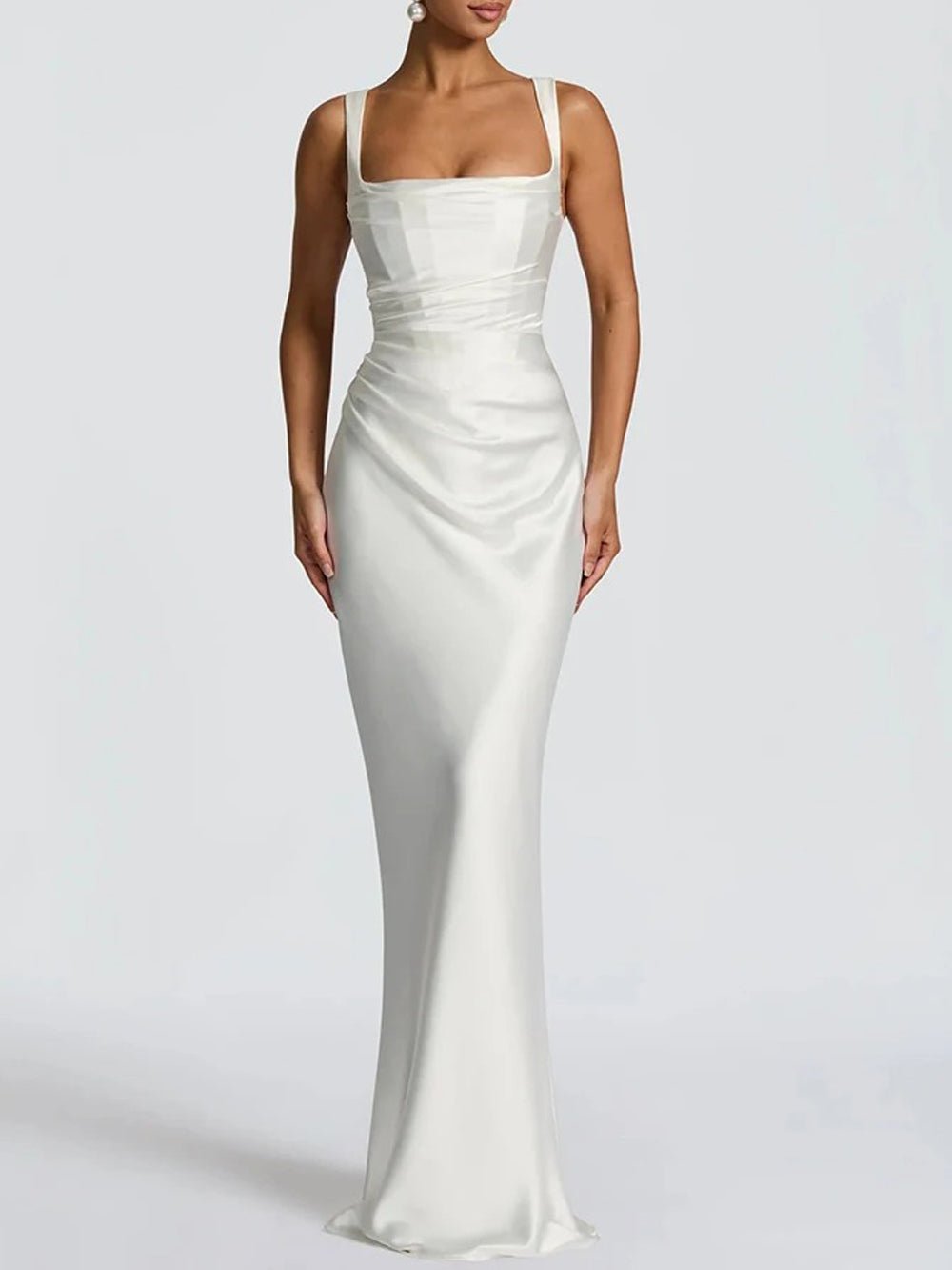 Elena Satin Halter Maxi Dress - Fashion Pov