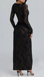Elise Lace Thigh Split Maxi Dress - Fashion Pov