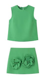 Elise Sleeveless Applique Top & Mini Skirt Set - Fashion Pov