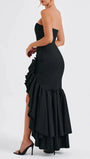 Eliza Strapless Split Ruffle Maxi Dress - Fashion Pov