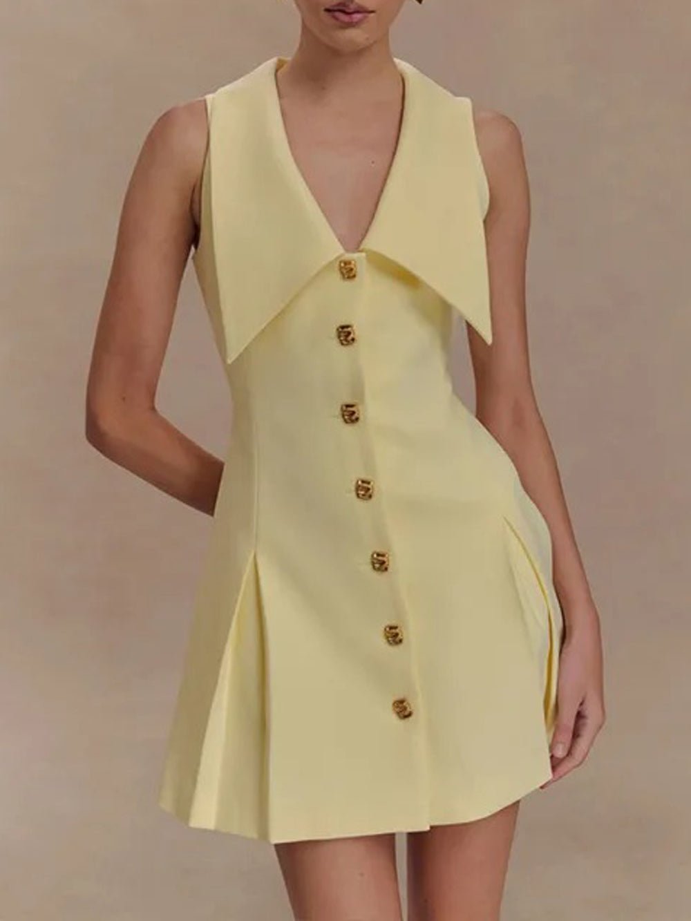 Faith Single Breasted Mini Dress - Fashion Pov