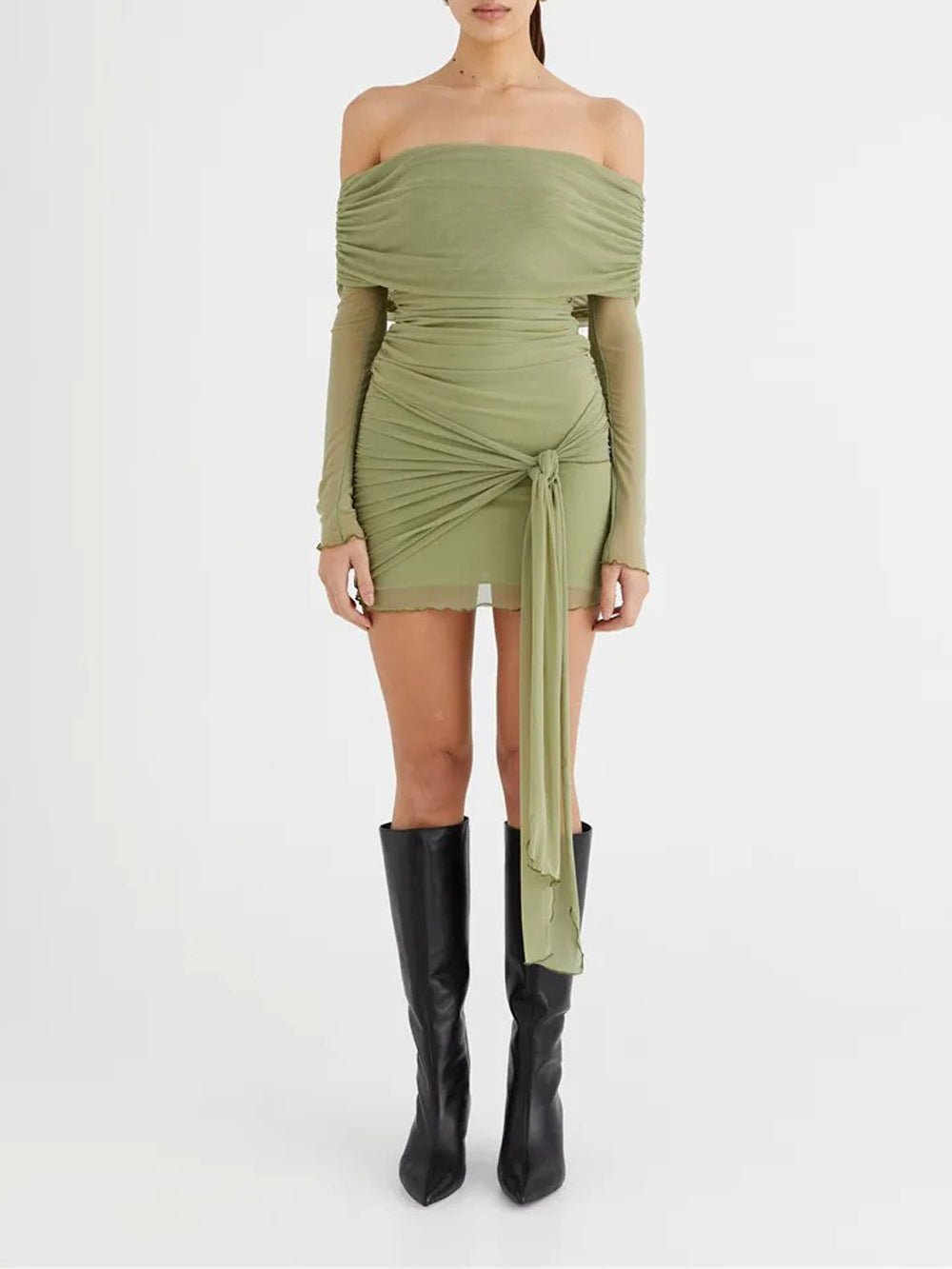 Gemma Off Shoulder Backless Mini Dress - Fashion Pov