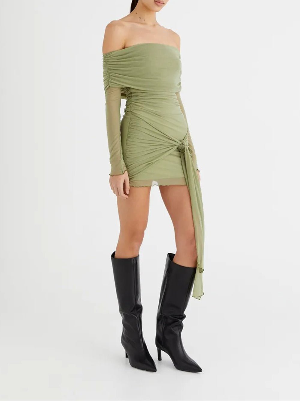 Gemma Off Shoulder Backless Mini Dress - Fashion Pov