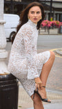 Giulia High Collar Lace Midi Dress - Fashion Pov