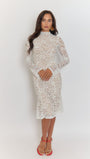 Giulia High Collar Lace Midi Dress - Fashion Pov