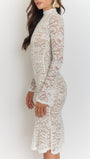 Giulia High Collar Lace Midi Dress - Fashion Pov