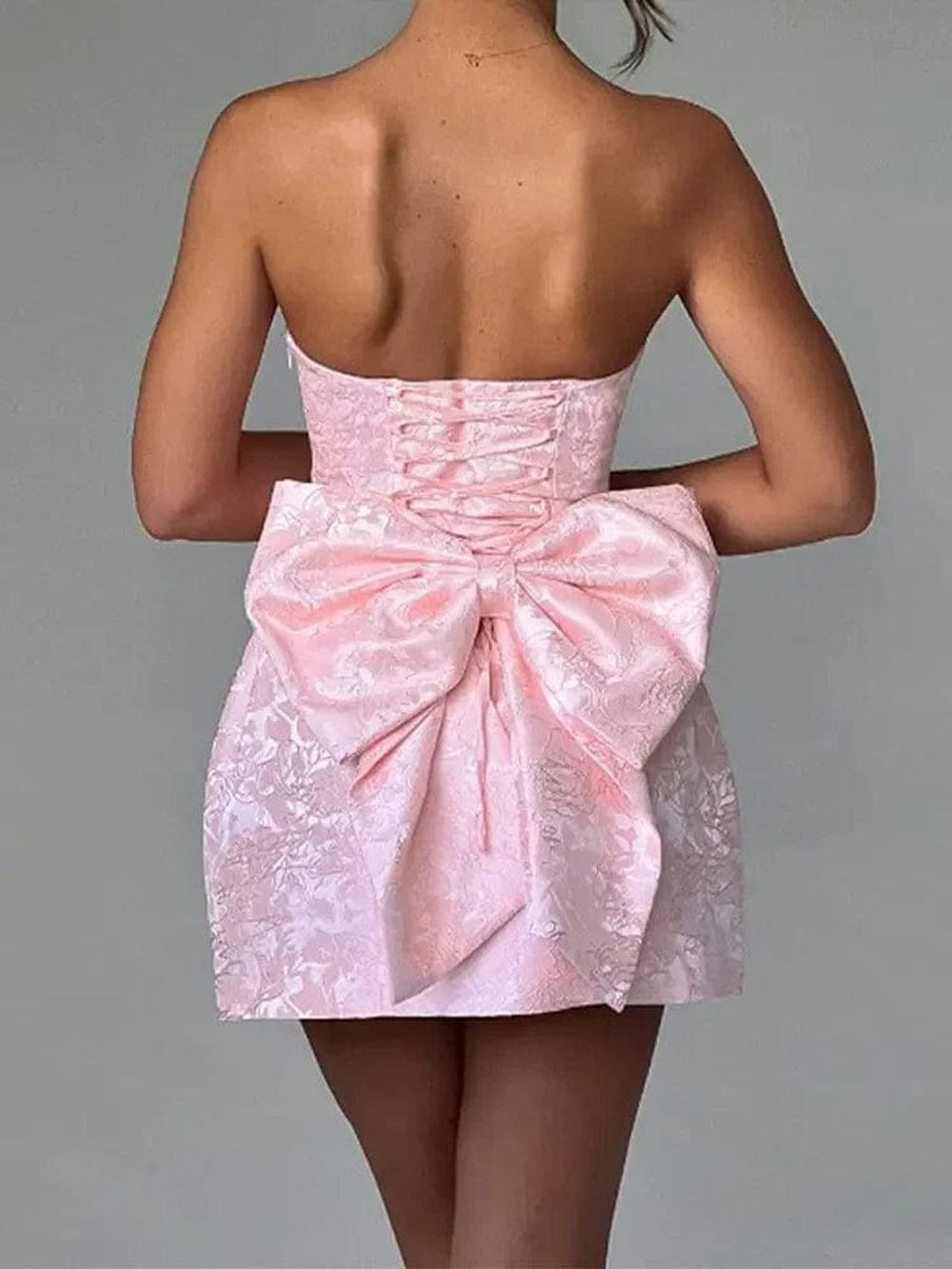 Harper Sleeveless Bow Embellished Mini Dress - Fashion Pov