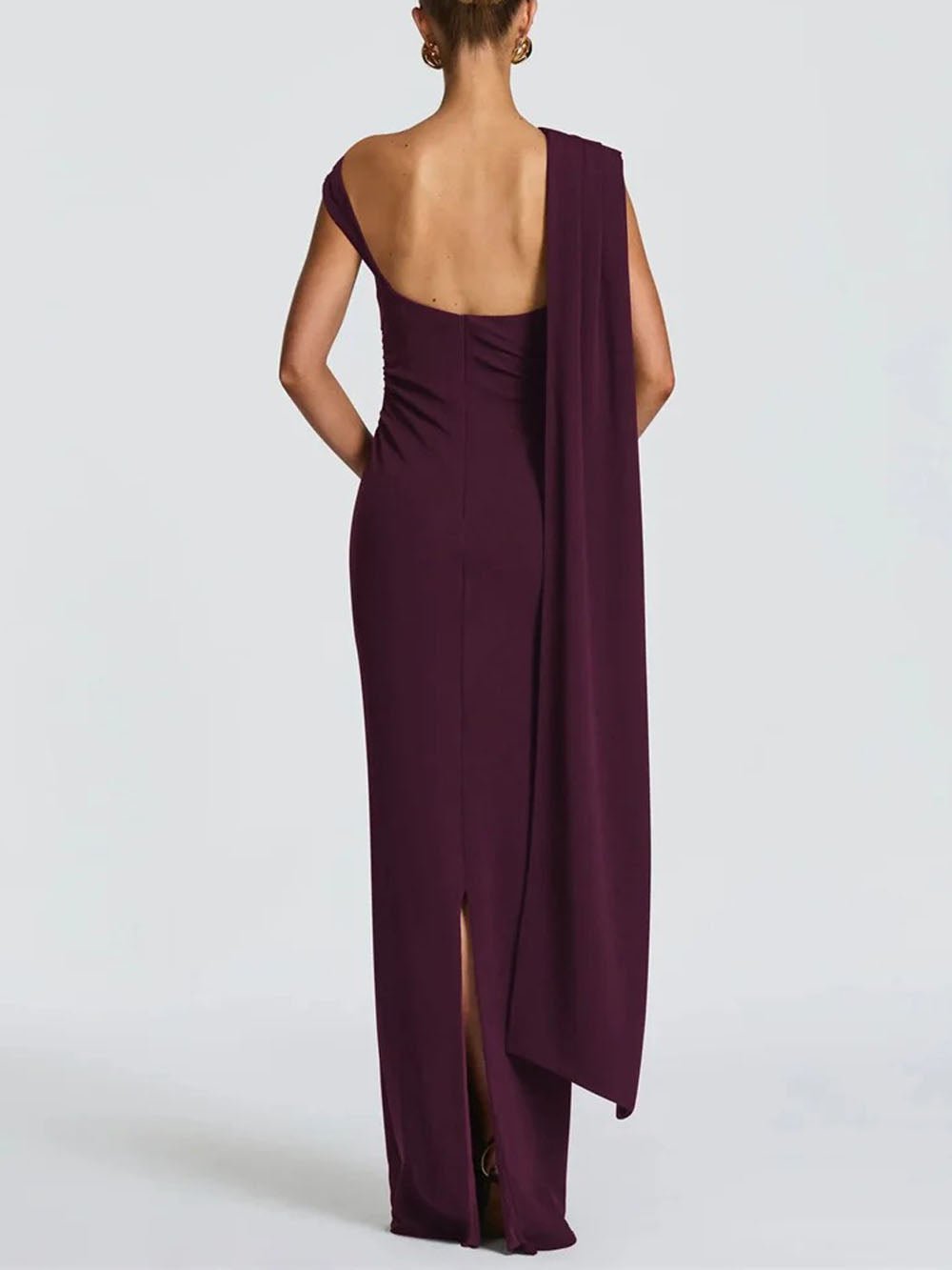 Helena One Shoulder Cape Maxi Dress - Fashion Pov