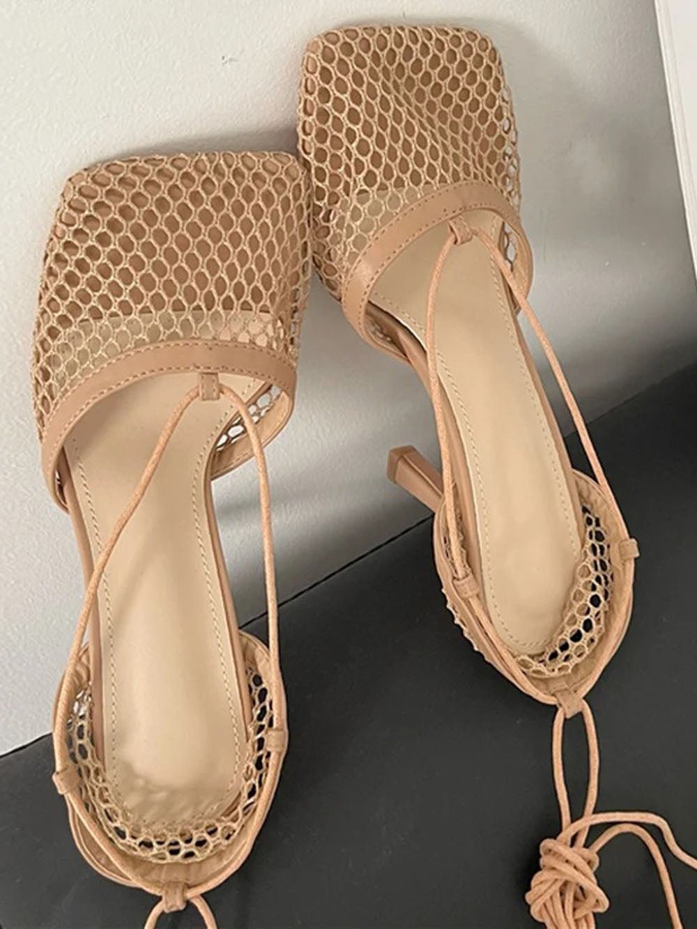 Hollow Mesh High Ankle Heel - Fashion Pov