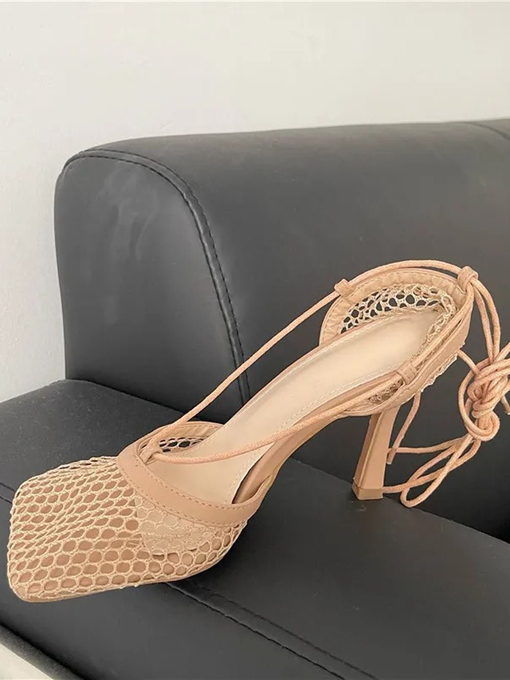 Hollow Mesh High Ankle Heel - Fashion Pov