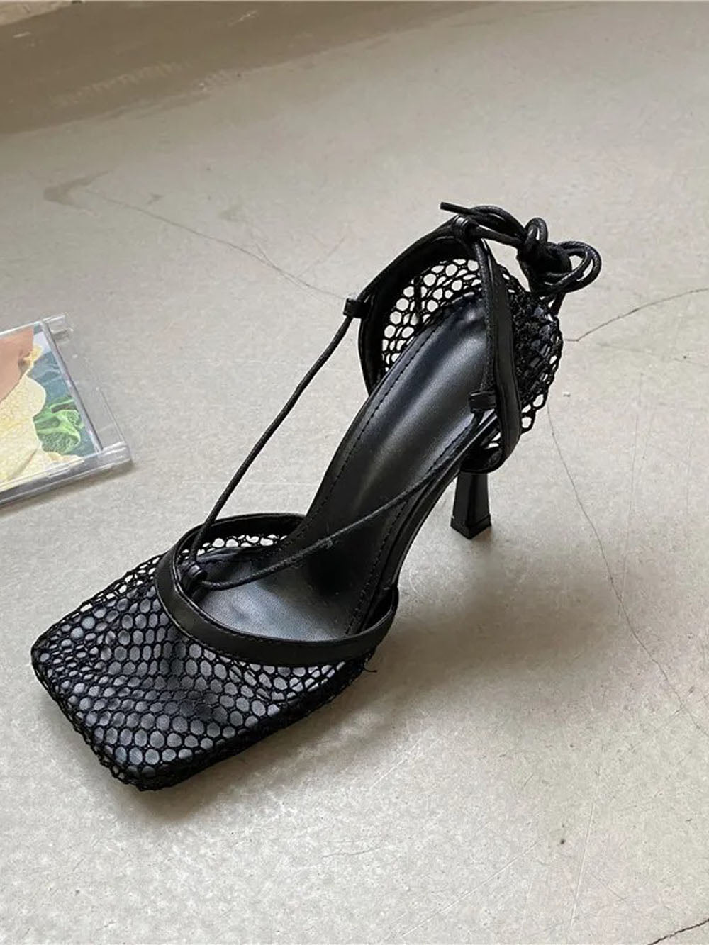 Hollow Mesh High Ankle Heel - Fashion Pov