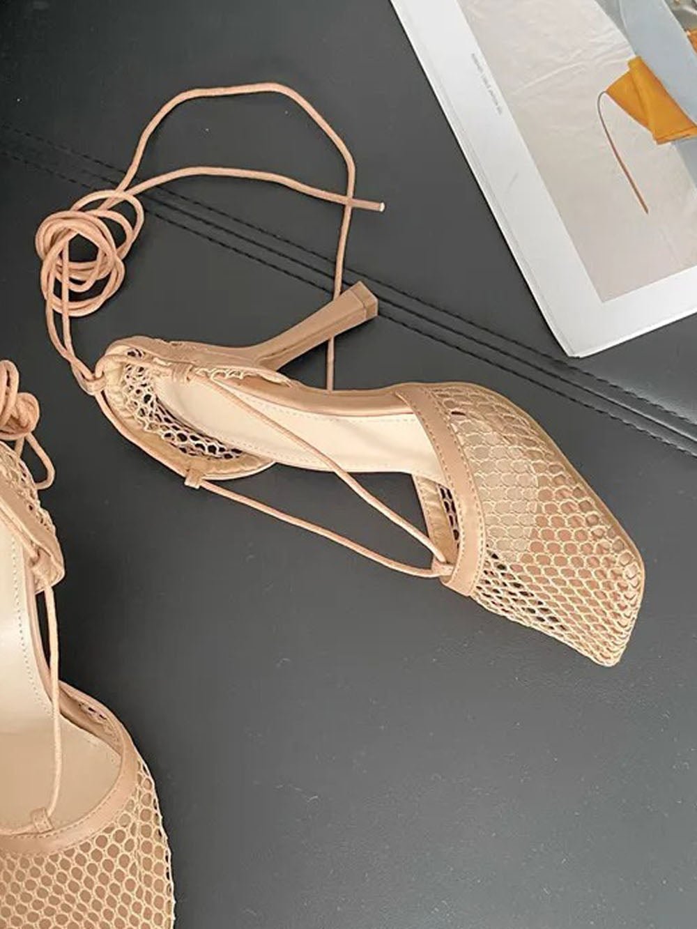 Hollow Mesh High Ankle Heel - Fashion Pov