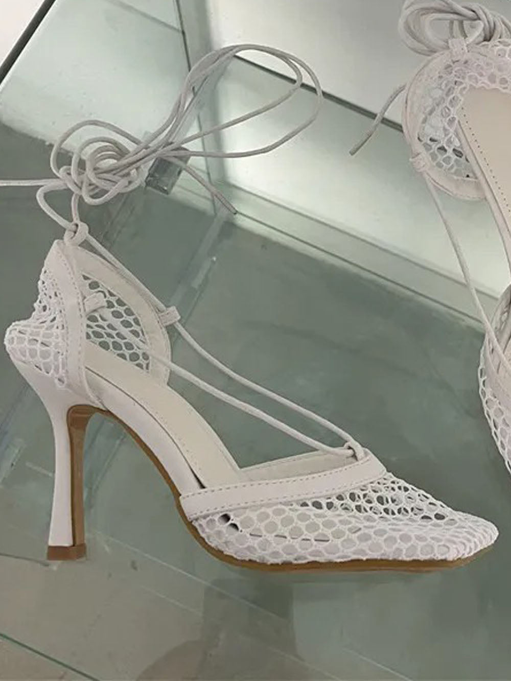 Hollow Mesh High Ankle Heel - Fashion Pov