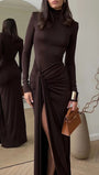 Isabel Long Sleeve Split Maxi Dress - Fashion Pov