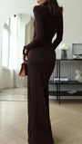 Isabel Long Sleeve Split Maxi Dress - Fashion Pov