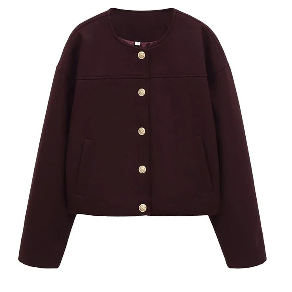 Isabella Button Front Cropped Jacket - Fashion Pov