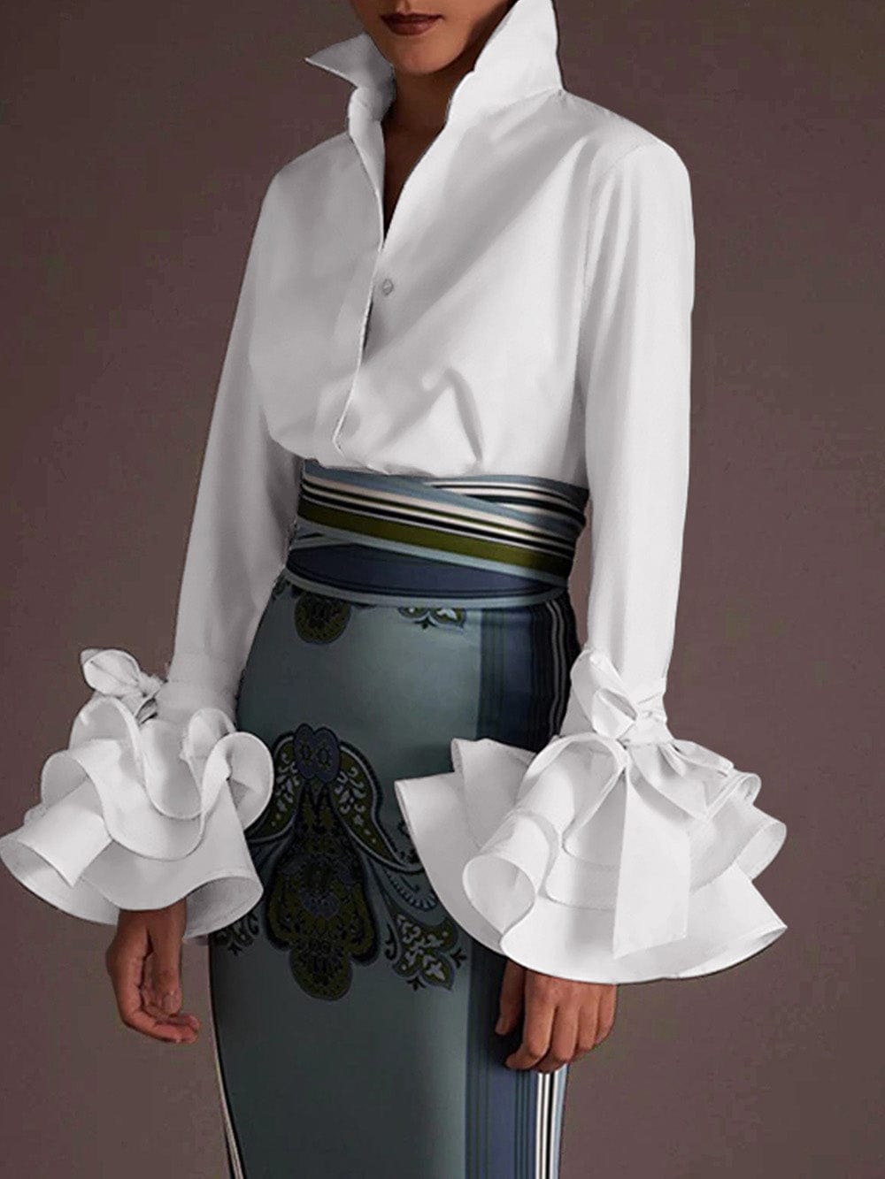 Isabella Buttoned Solid Casual Tunic Top - Fashion Pov