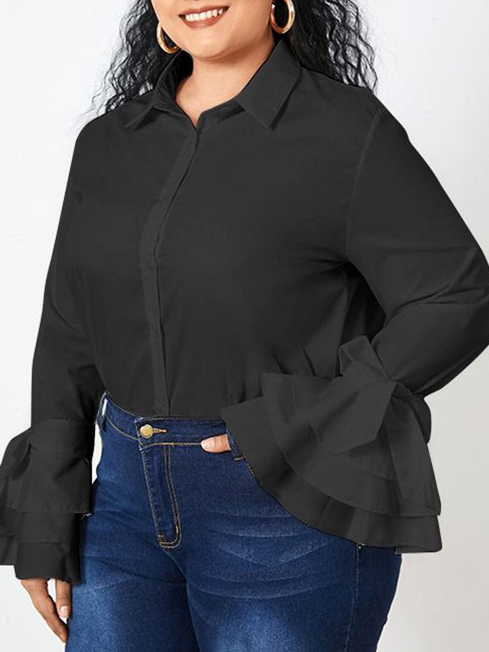 Isabella Buttoned Solid Casual Tunic Top - Fashion Pov