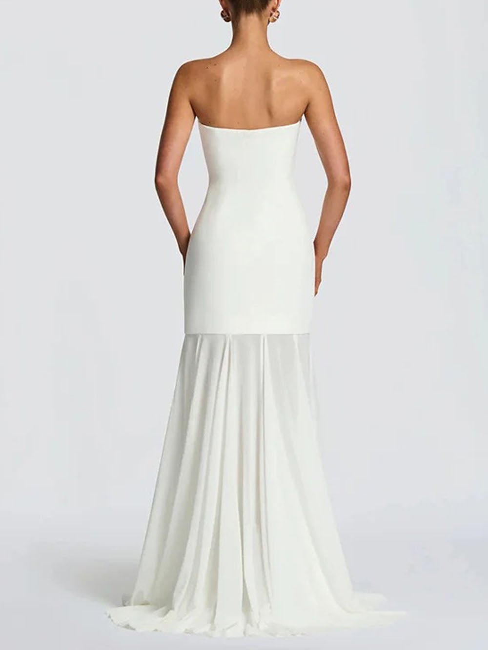 Isabella Strapless Scarf Collar Gown - Fashion Pov