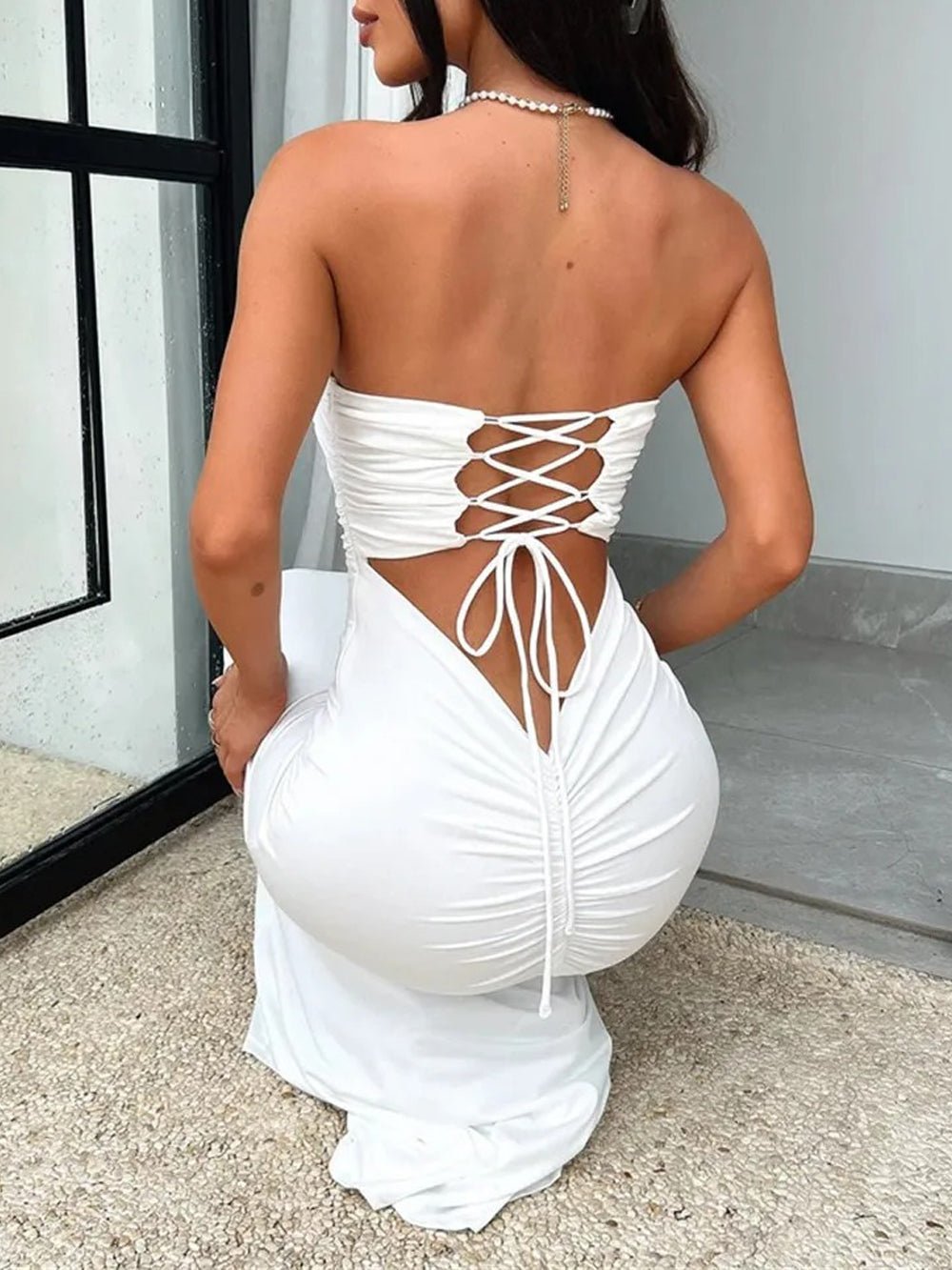 Jessica Off Shoulder Bodycon Maxi Dress - Fashion Pov