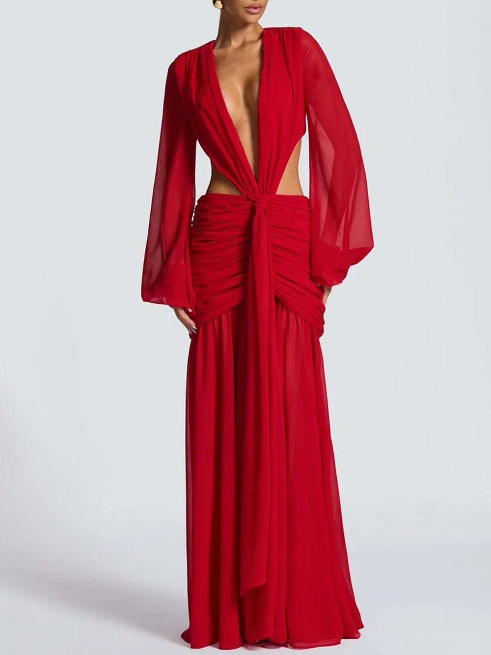 Juliana Deep - V Cutout Maxi Dress - Fashion Pov