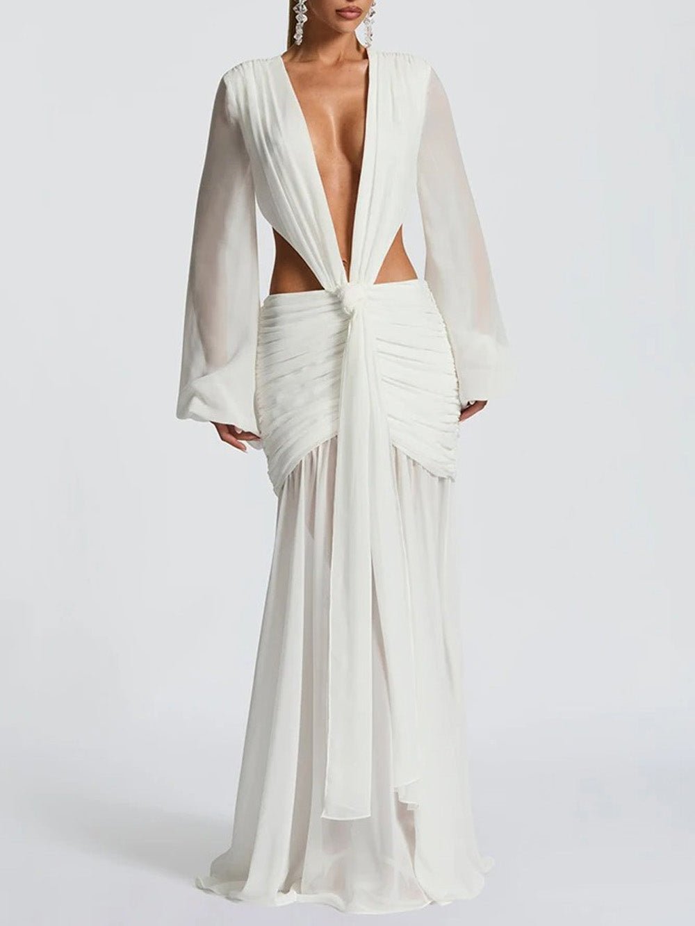 Juliana Deep - V Cutout Maxi Dress - Fashion Pov