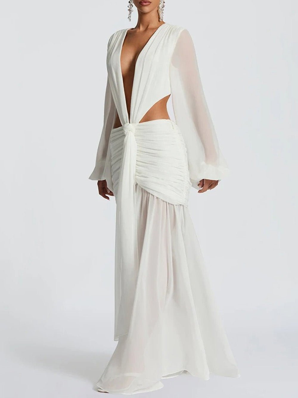 Juliana Deep - V Cutout Maxi Dress - Fashion Pov