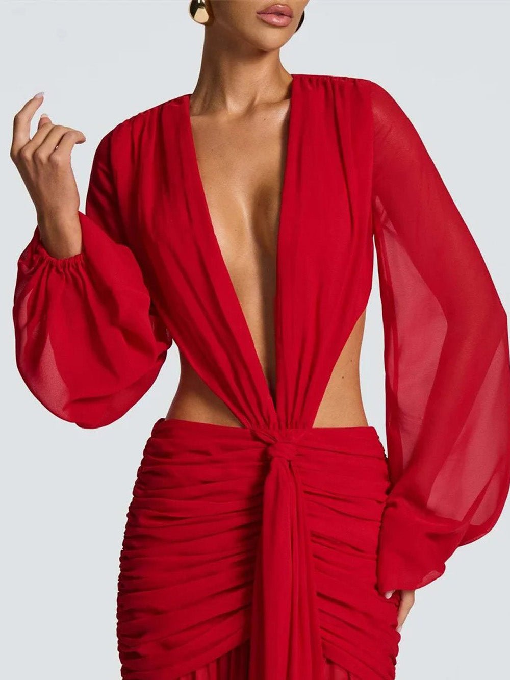 Juliana Deep - V Cutout Maxi Dress - Fashion Pov