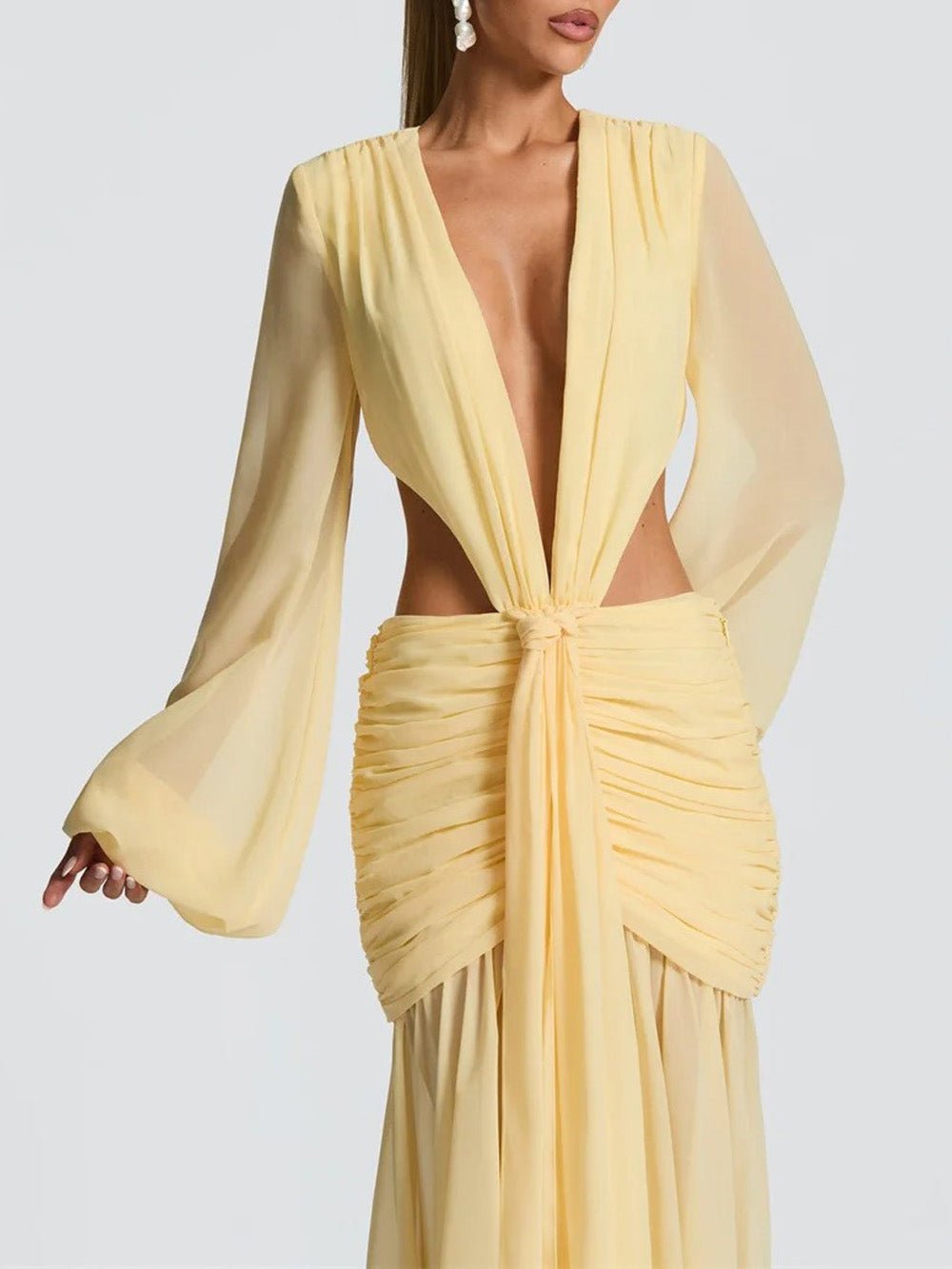 Juliana Deep - V Cutout Maxi Dress - Fashion Pov