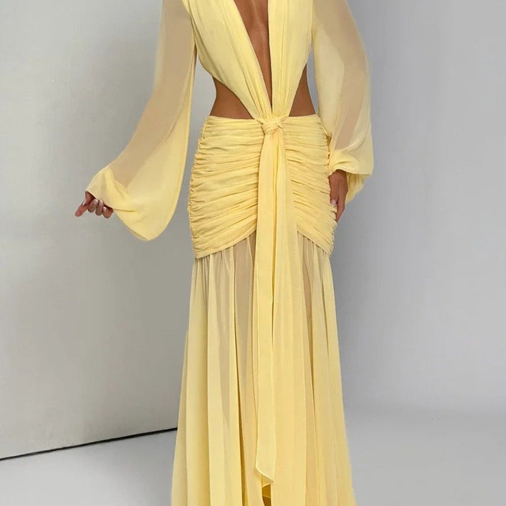 Juliana Deep - V Cutout Maxi Dress - Fashion Pov