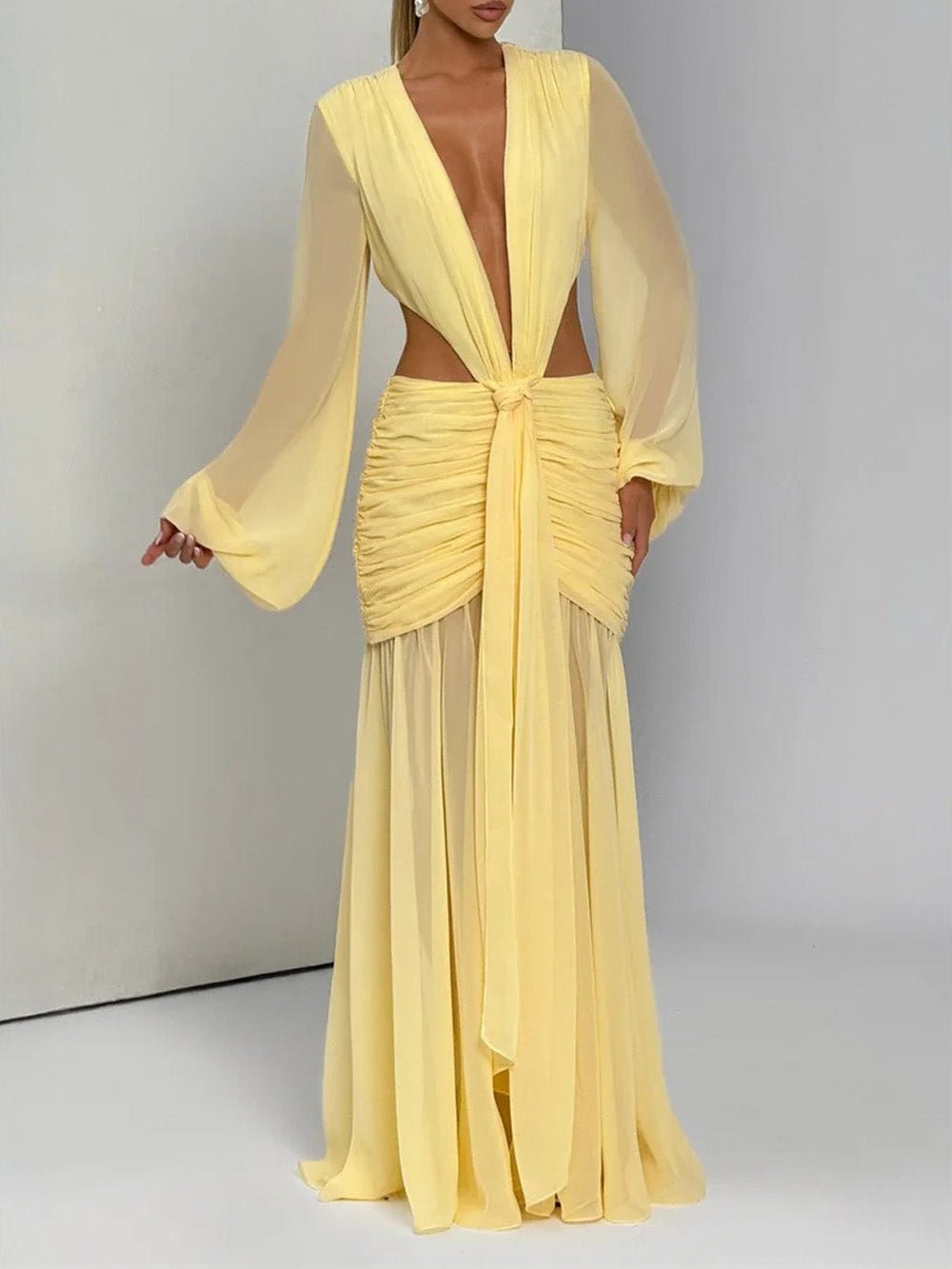 Juliana Deep - V Cutout Maxi Dress - Fashion Pov