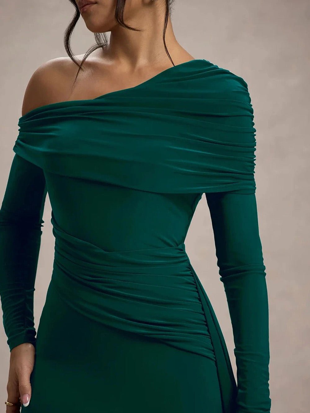 Juliette Ruched One - Shoulder Gown - Fashion Pov