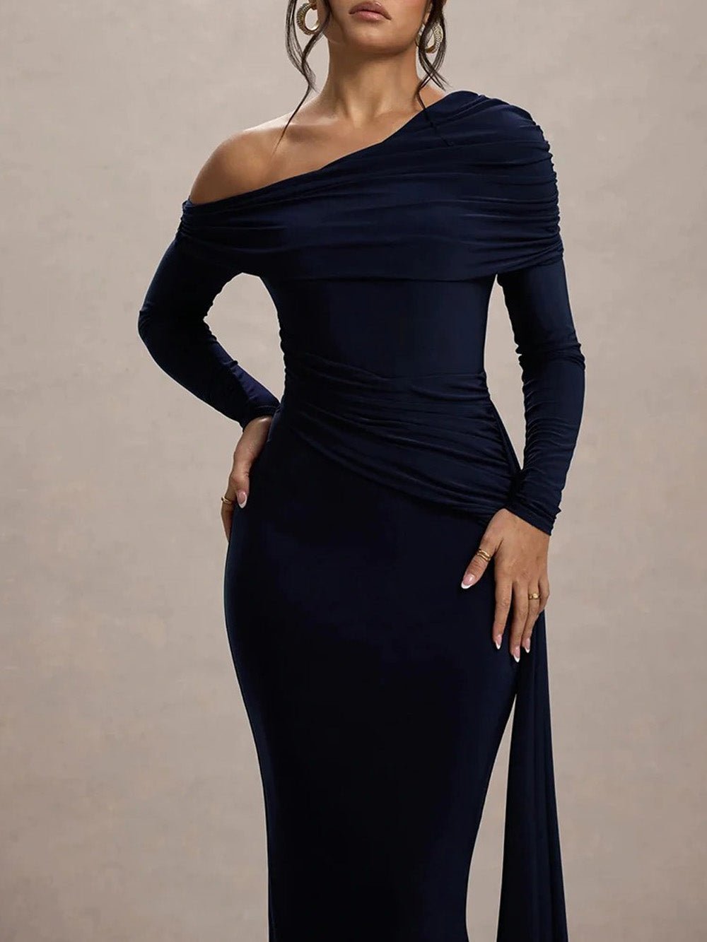 Juliette Ruched One - Shoulder Gown - Fashion Pov