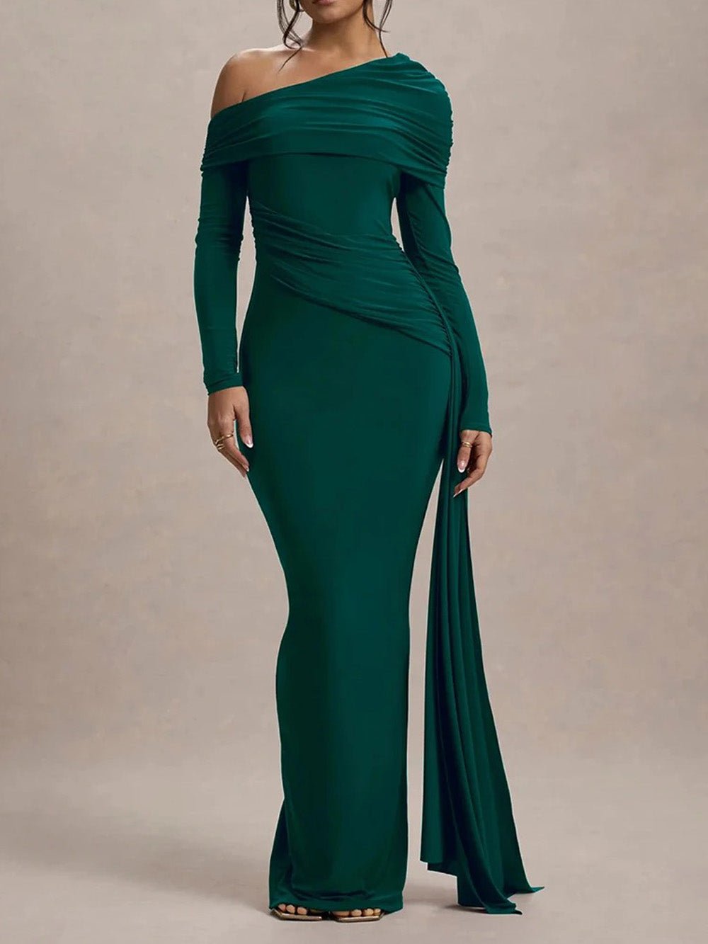 Juliette Ruched One - Shoulder Gown - Fashion Pov