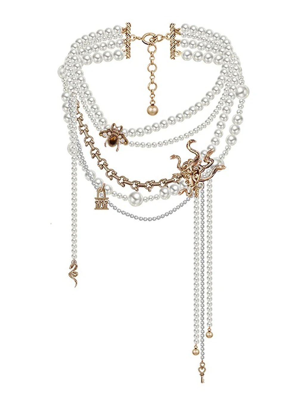 June Small Snake Pearl Necklace - Fashion Pov