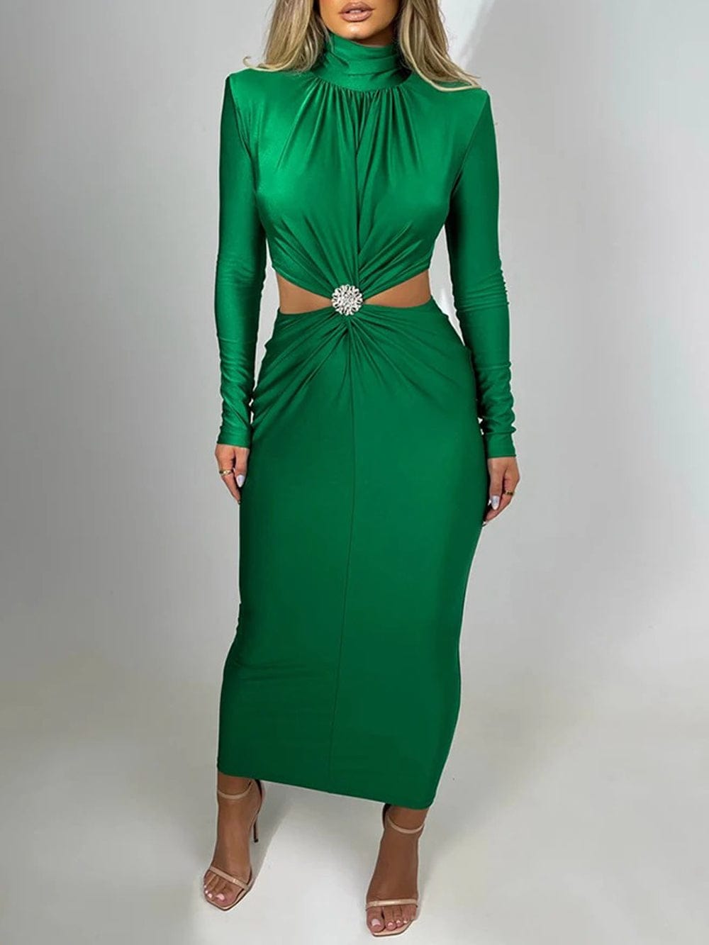 Kara Bodycon Hollow Out Maxi Dress - Fashion Pov