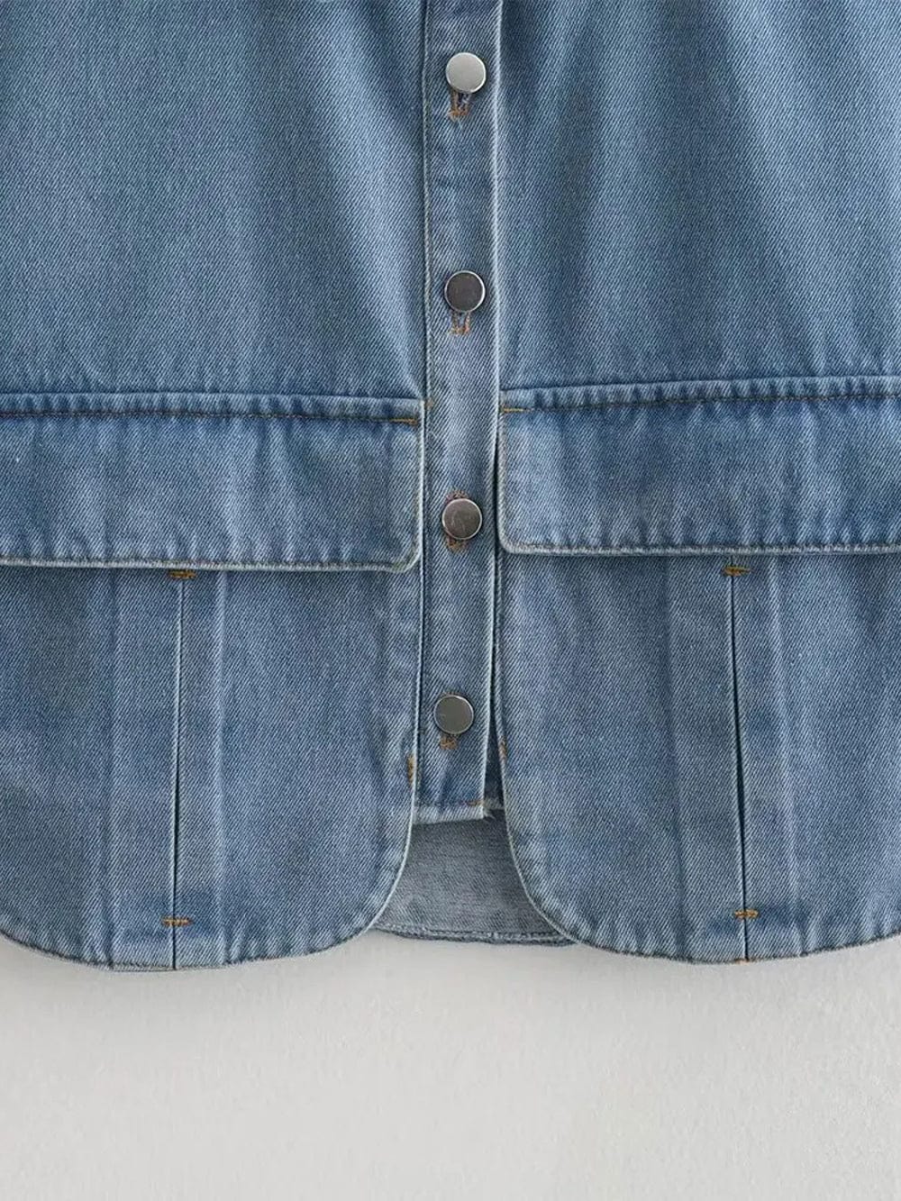 Kiara Cropped Denim Mini Shirt - Fashion Pov