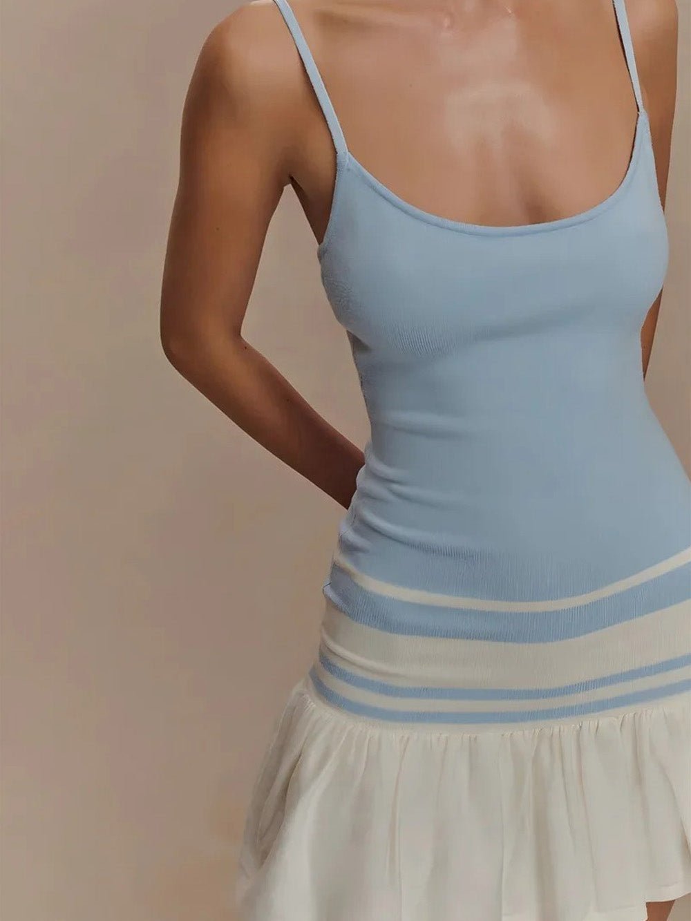 Lana Striped Ruffle Mini Dress - Fashion Pov