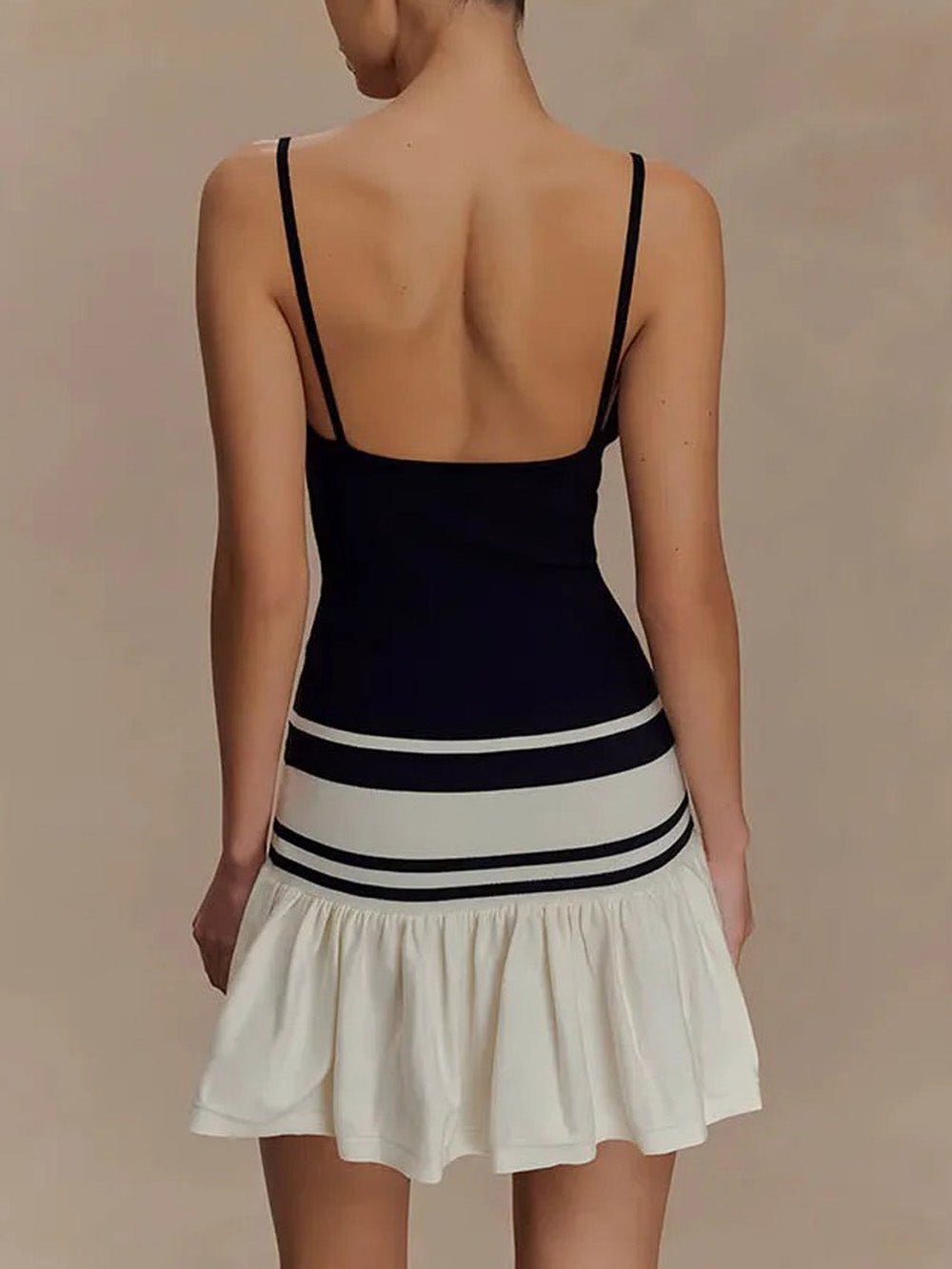 Lana Striped Ruffle Mini Dress - Fashion Pov