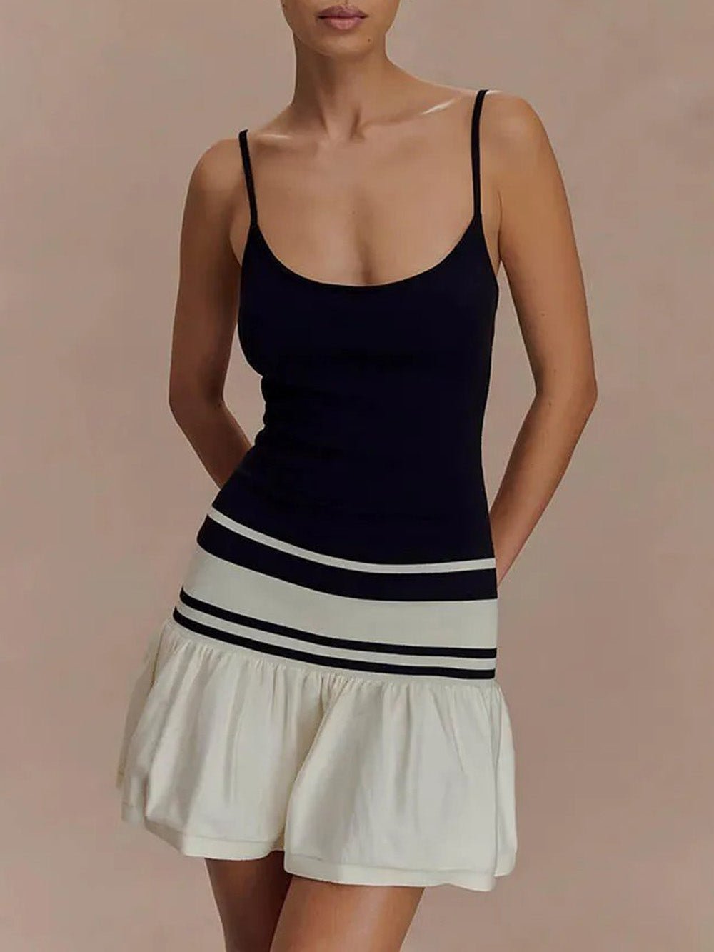 Lana Striped Ruffle Mini Dress - Fashion Pov