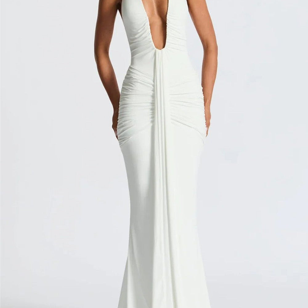 Liana Deep - V Halter Maxi Dress - Fashion Pov