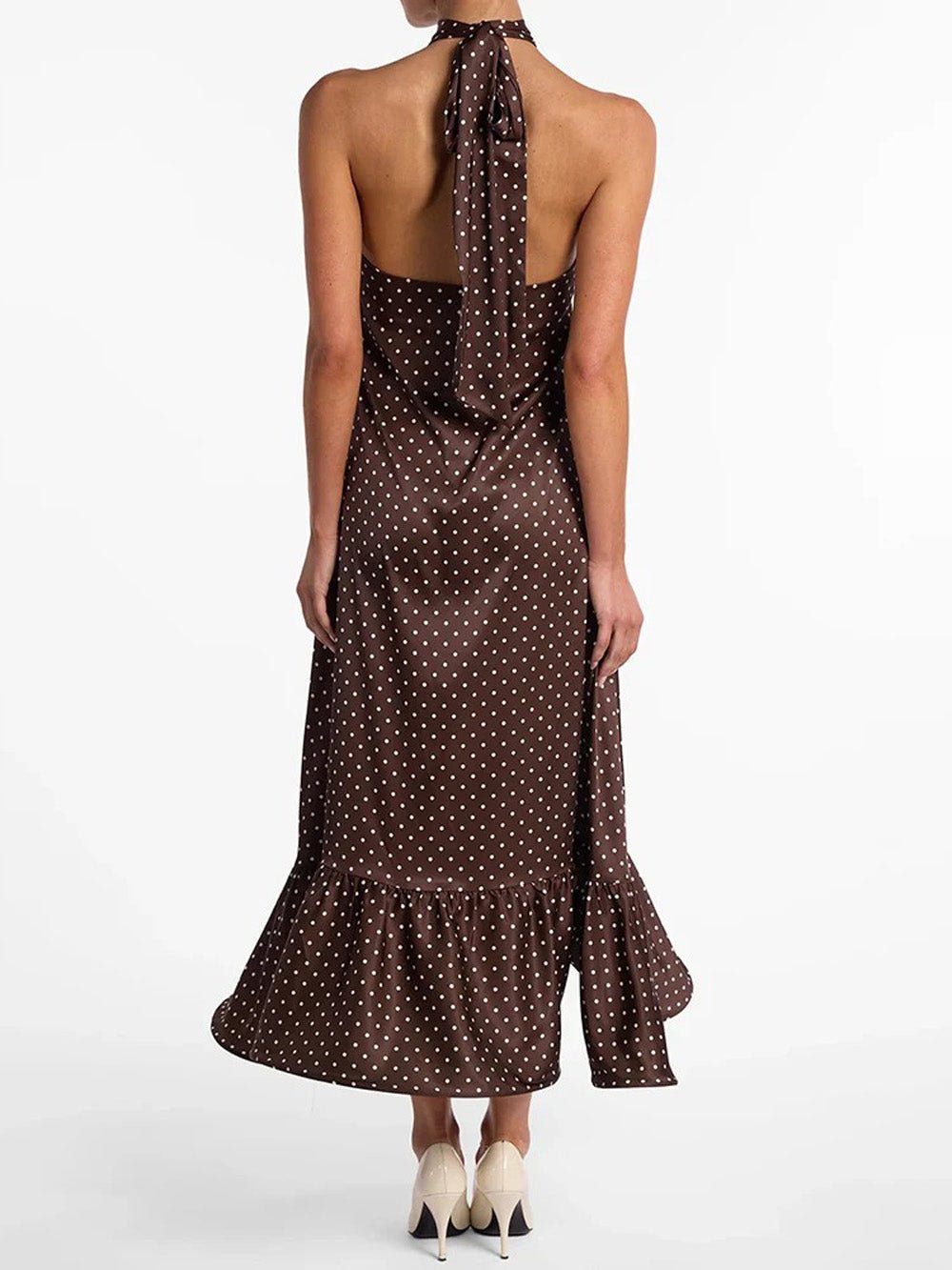 Lilou Polka Dot Halter Maxi Dress - Fashion Pov