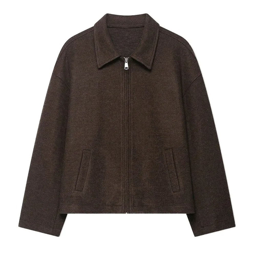 Lucia Zip Front Wool - Feel Jacket - Fashion Pov