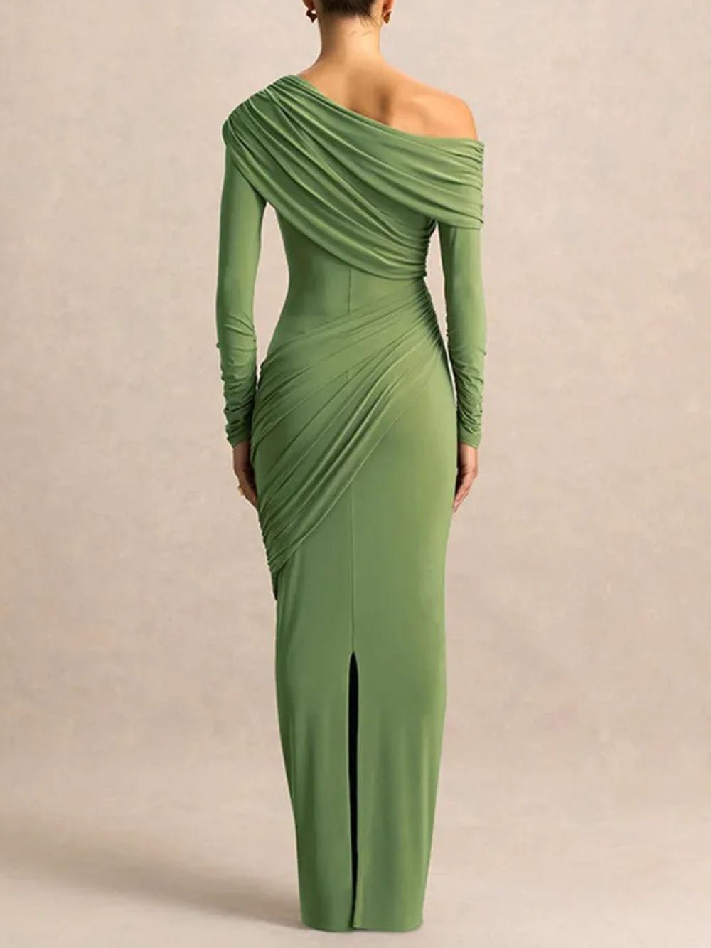 Lucille One Shoulder Ruched Maxi Dress - Fashion Pov