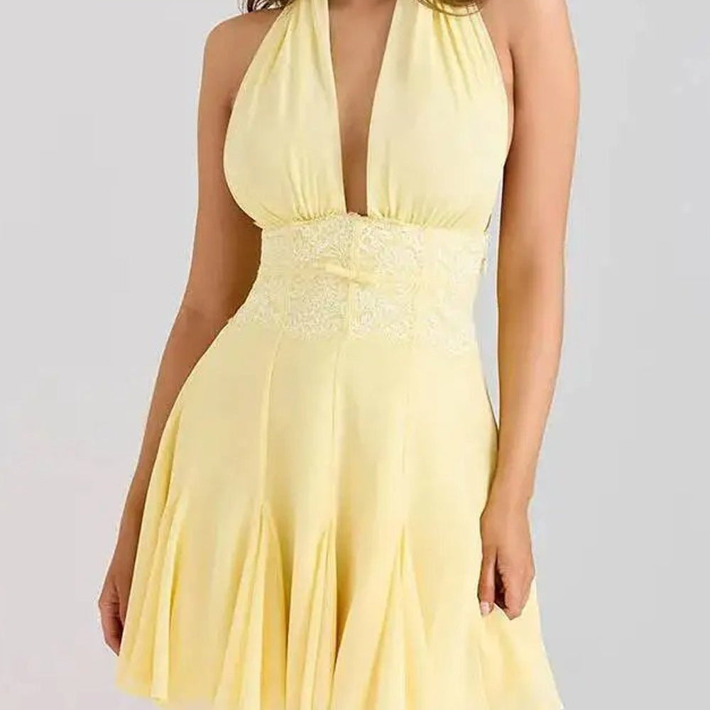 Lydia Halter Flared Mini Dress - Fashion Pov