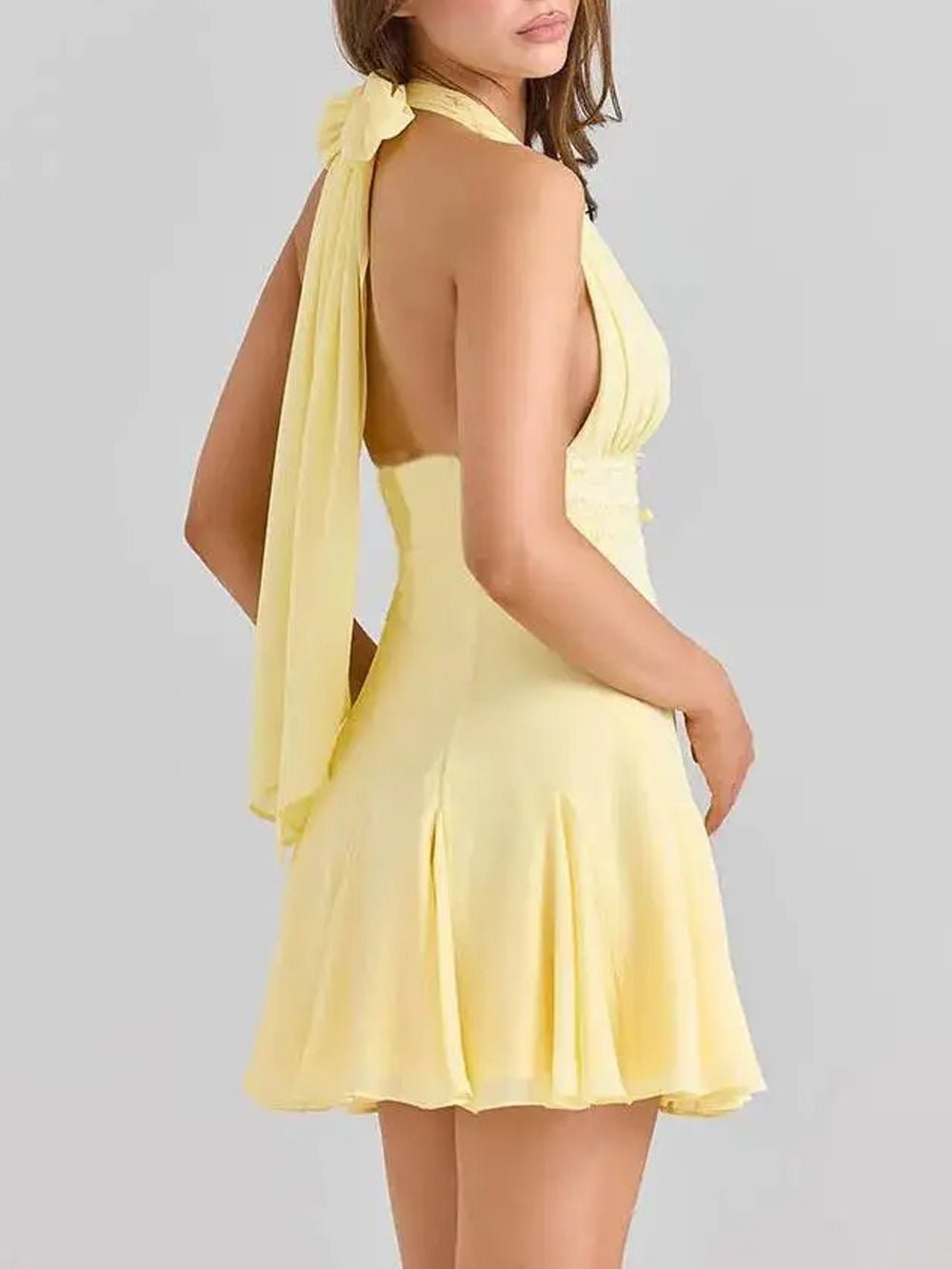 Lydia Halter Flared Mini Dress - Fashion Pov