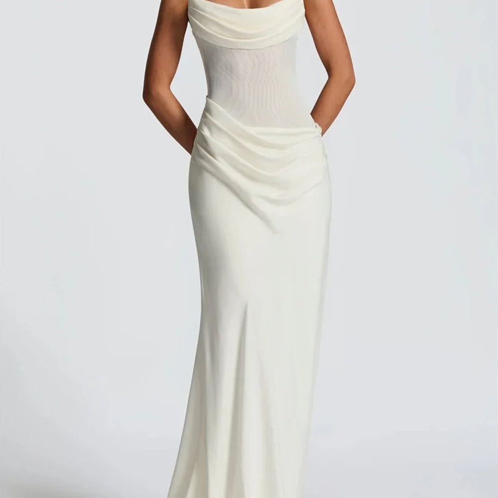 Malena Strapless Draped Maxi Gown - Fashion Pov