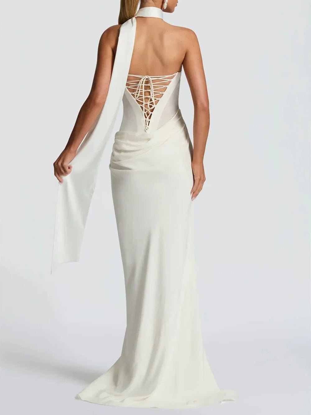 Malena Strapless Draped Maxi Gown - Fashion Pov