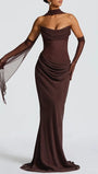 Malena Strapless Draped Maxi Gown - Fashion Pov